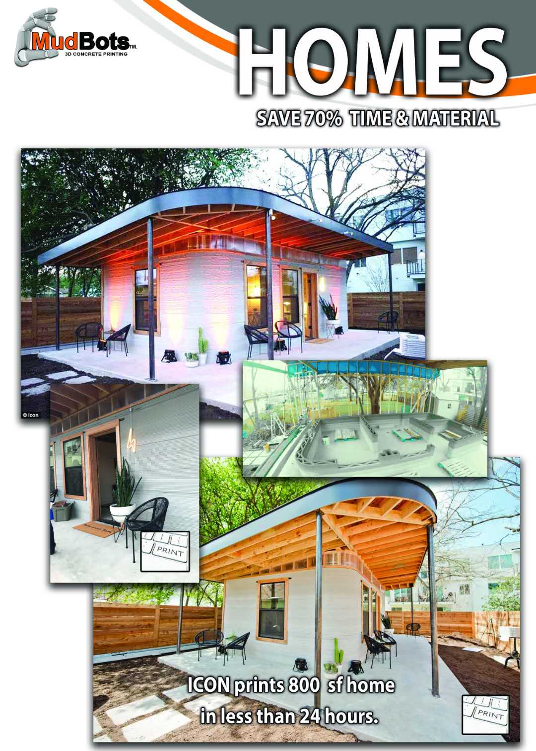 3D Concrete Printer Creations by MudBots