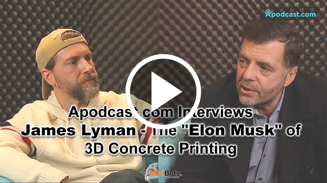 James Lyman, the CEO of Mudbots, has sat down with Adrian Sinclair of Apodcast.com, interviews him about 3DCP, and dubbed him as the Elon Musk of 3D Concrete Printing.

Video credits to Apodcast.com