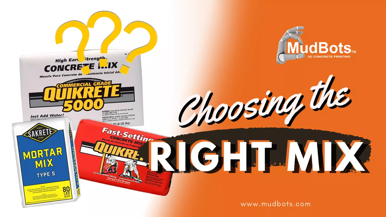 Choosing what kind of mix you are going to use is an important step in your Concrete Printing process. Watch this video to give you an idea on how to choose what is the right mix best suited to your project.