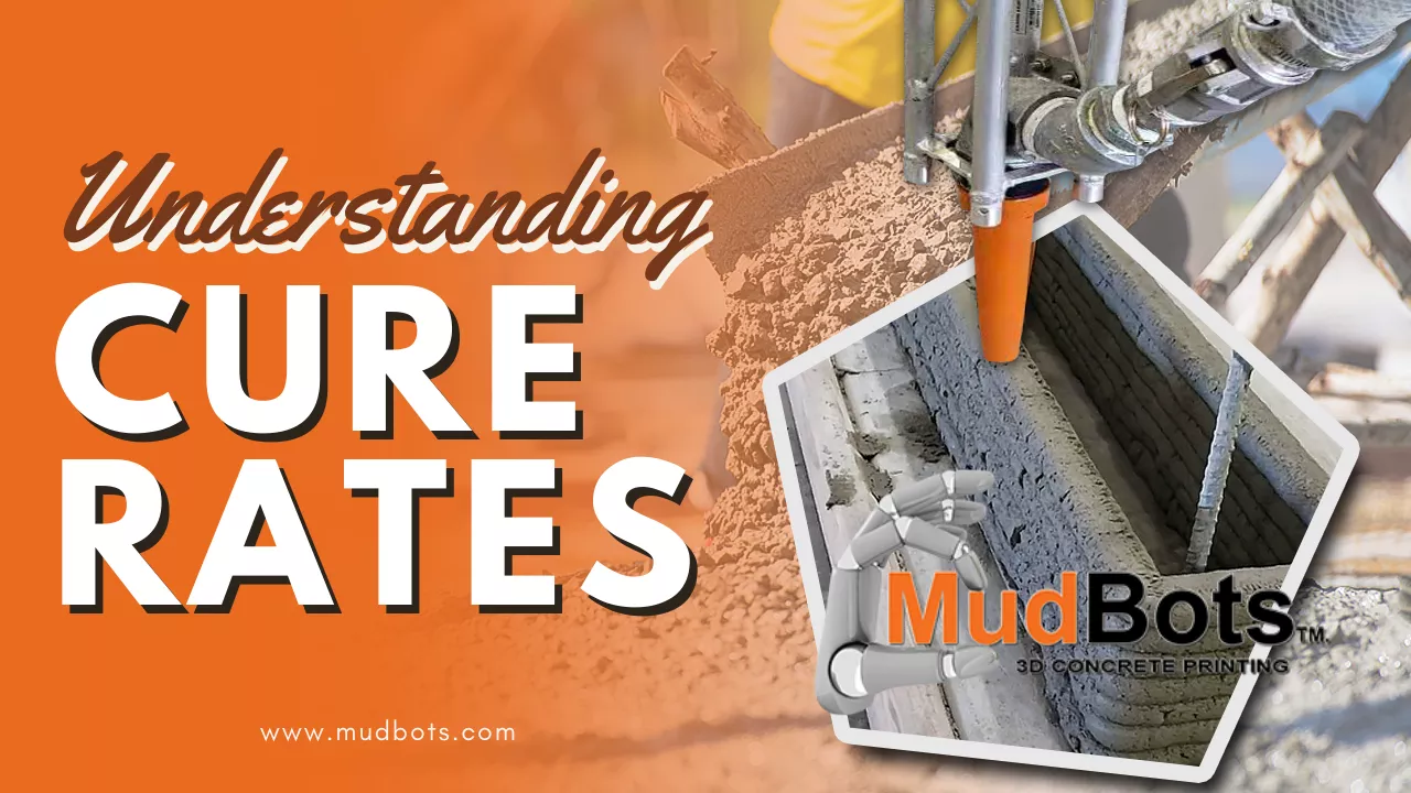 Concrete curing is the process of maintaining adequate moisture in concrete. Find out how understanding cure rates can help in printing a more stable foundation and give it more tensile strength in order to support tall walls and other structures.